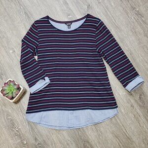 Buffalo David Bitton * Faux Layered Knit Top Sz M